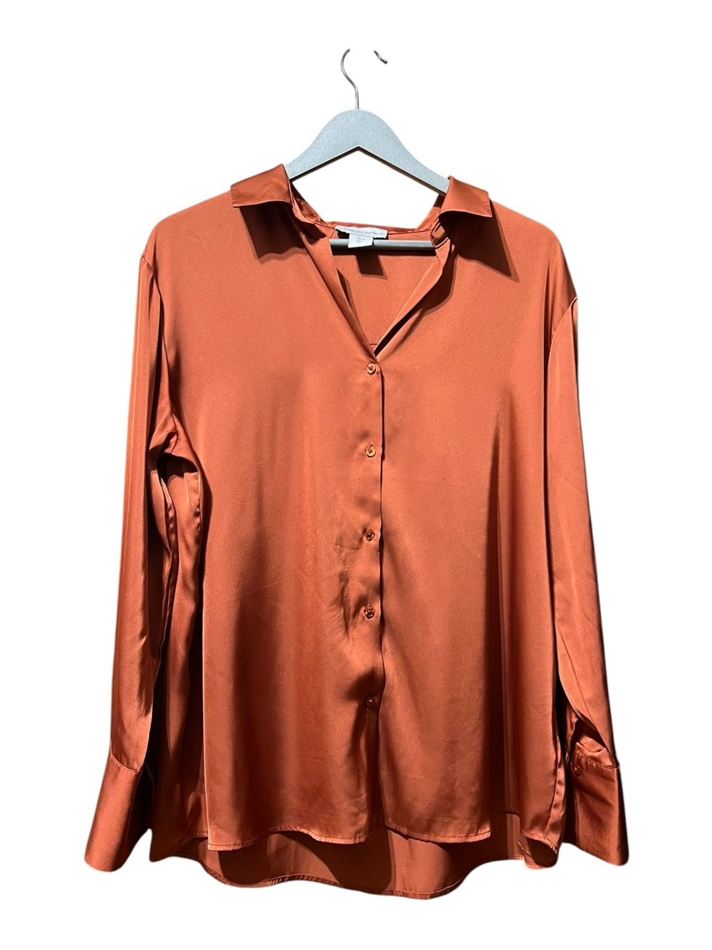 Cupcakes and Cashmere Satin Button Down Blouse – Large - Picture 2 of 5